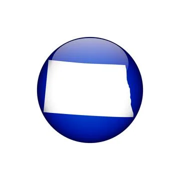 North Dakota Circle Button States of US Map Icon Vector Template Illustrati.. 스톡 일러스트