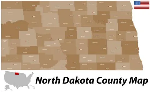 North Dakota County Map Stock Illustration