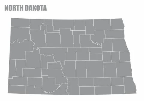 North Dakota County Map Stock Illustration