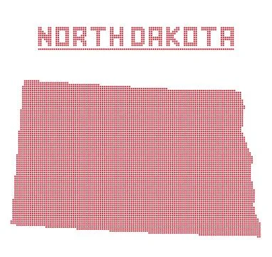 North Dakota Dot Map Stock Illustration