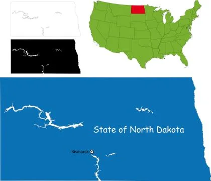 North dakota map Stock Illustration