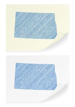 North Dakota scribble map Stock Illustration