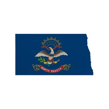 North Dakota State Flag Map Stock Illustration