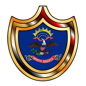 North Dakota State Flag Shield Spoof Stock Illustration