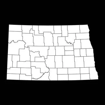 North Dakota state map with counties. Vector illustration. Stock Illustration