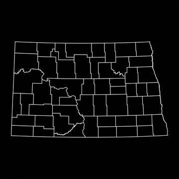 North Dakota state map with counties. Vector illustration. Stock Illustration