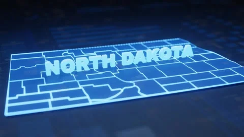 North Dakota State Map Geographic Outline Stock Footage 344360632