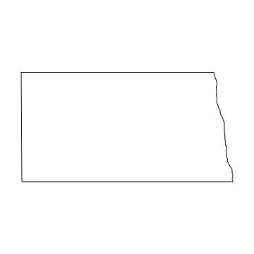North Dakota, state of USA - solid black outline map of country area. Simple Stock Illustration