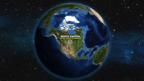 NORTH DAKOTA - USA Map Zoom Stock Footage