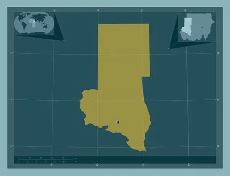 North Darfur, Sudan. Solid color shape Stock Illustration