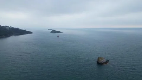 North Devon Coastal Rock Islands Stock Footage 248516681