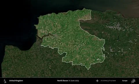 North Devon highlighted, United Kingdom. Sentinel. June 2023 Stock Illustration