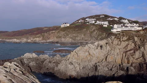 The North Devon Town of Morthoe overlooking the Atlantic Stock Footage 169171075