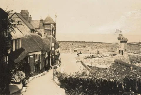 North Devon township, England, 1933, Devon, by Eric Lee-Johnson. Copyright... Stock Photos