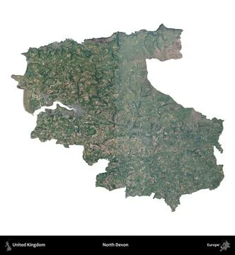 North Devon, United Kingdom, isolated on white. Satellite B 스톡 일러스트