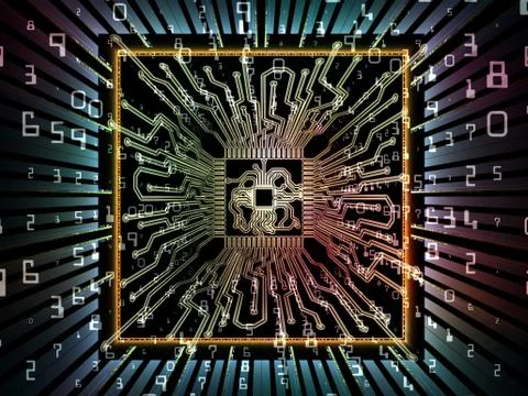 North of Digital Processor Ilustração Stock