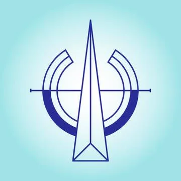 North direction and orientation on the sides of the world on a light blue bac Illustrazione stock