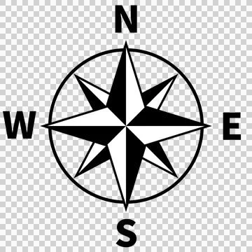 North direction icon for map, Initials of East, West, South, North Illustrazione stock