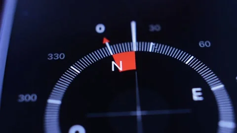 North direction on the iphone digital compass. compass north. Video stock 232995288