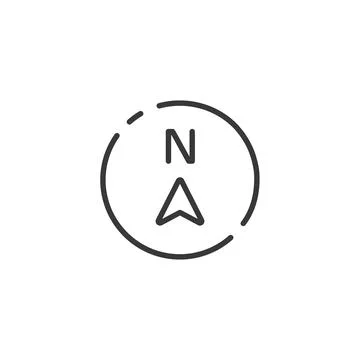 North direction thin line icon. Isolated weather vector illustration Stock Illustration