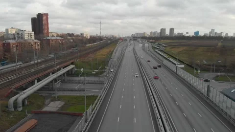The North-East Expressway is a traffic-free main street of city-wide Stock Footage 167096953