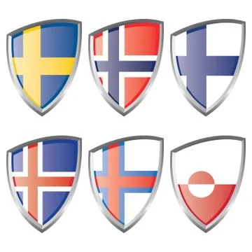 North Europe flags Stock Illustration