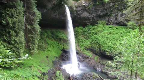 North Falls, Silver Falls State Park, Oregon 30s 720p Stock Footage 35247363