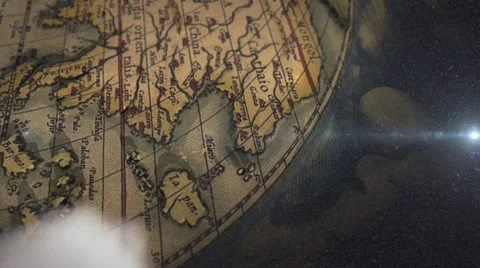 North Fly By of Ancient Map Ortelius Stock Footage 31667892
