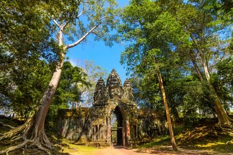 North gate of ankor thom Stock Photos
