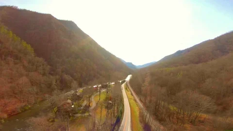 North Georgia Mountains aerial view footage Stock Footage