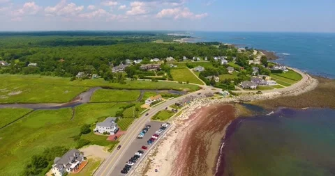North Hampton beach aerial view, North Hampton, NH, USA Vídeo Stock 219808264