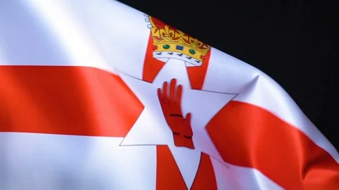 North Ireland Flag Flapping Stock Footage 118972669