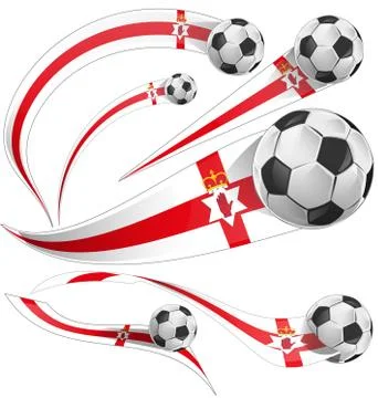North ireland flag with soccer ball Stockillustratie