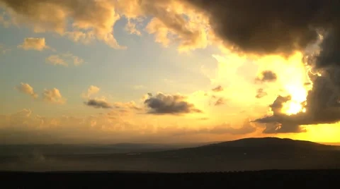 North israel mountain landscape sunset Stock-Footage 59348239