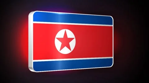 North Korea 3d flag Stock Footage 7753587