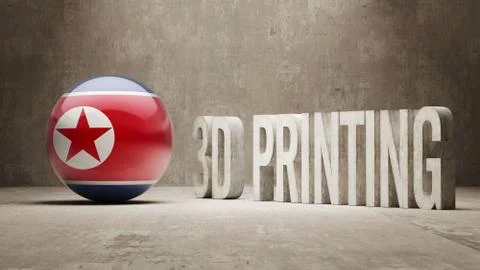 North Korea.  3d Printing Concept Stock Illustration