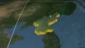 North Korea extruded. Blue Marble. Graticule. 4k or 4k+ Resolution