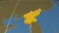 North Korea extruded. Solids. Graticule. 4k or 4k+ Resolution