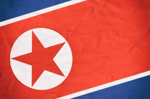 North Korea Flag - 3D rendered image. Stock Illustration