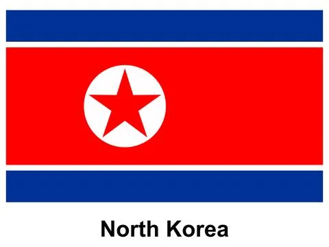 North Korea Flag Design Featuring Red Background and White Star Icon 스톡 일러스트