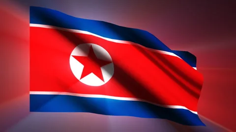 North Korea Flag Stock Footage 922008