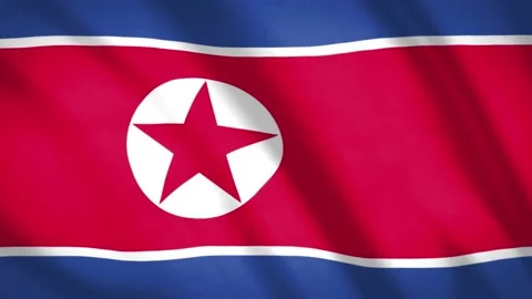 North Korea Flag  Stock Footage 188152481
