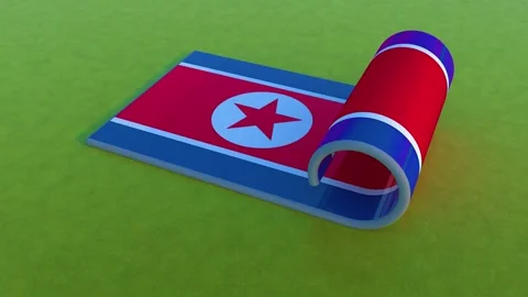 North Korea Flag Video stock 258764278