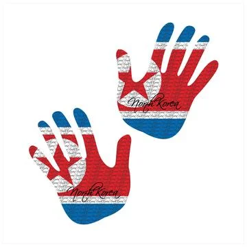 North korea flag hand vector 库存插图