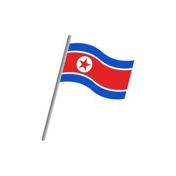 North korea flag icon vector Stock Illustration