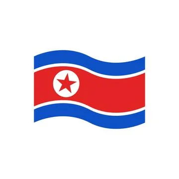 North korea flag icon vector Stock Illustration