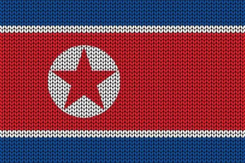 North Korea flag in knitting pattern Illustrazione stock