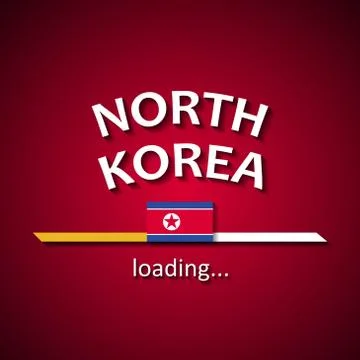 North Korea flag loading bar - tourism banner for travel agencies Illustrazione stock