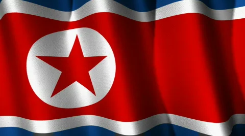 North Korea Flag Loop Stock Footage 547659