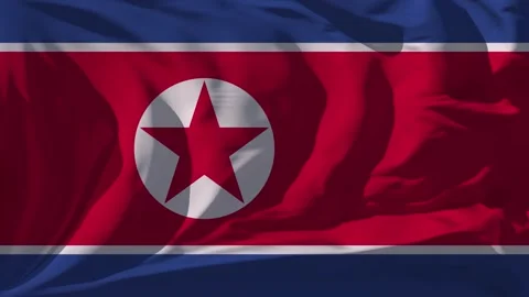 North Korea Flag Loop Video stock 295733347